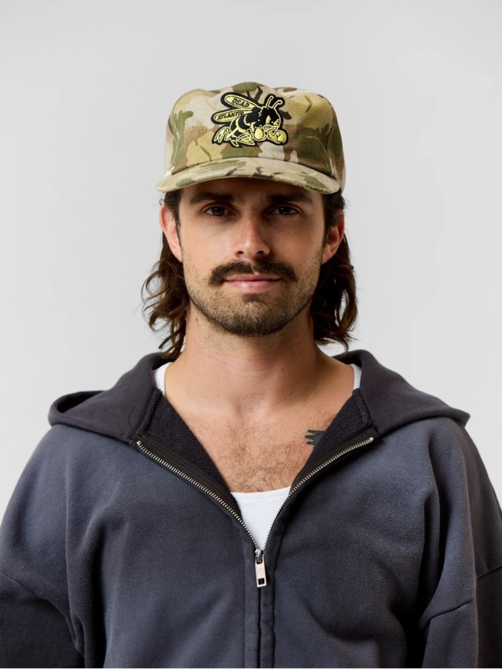 DEAD ATLANTIC ‘Squadron’ Camo WWII Fighter Bee Patch Baseball Cap Hat Made in CA